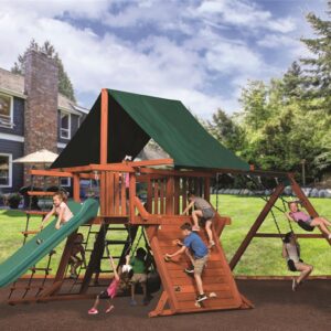 classic adventure peak junior 1 playset w/ green tarp roof