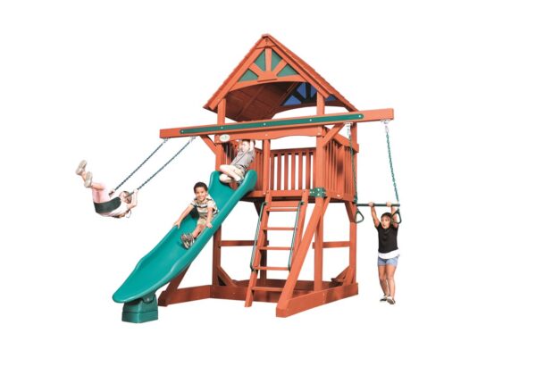 classic adventure treehouse jumbo space saver swing set wood roof