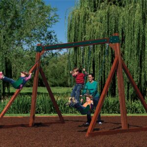 classic free standing swing beam with belt swings and trapeze