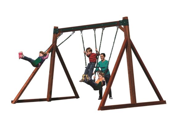 classic free standing swing beam with belt swings and trapeze