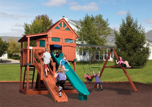 classic olympian treehouse jumbo 4 swing set