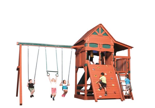 classic olympian treehouse jumbo 4 swing set