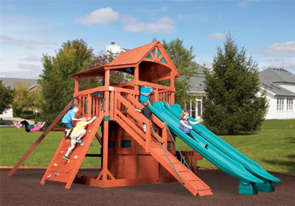 classic titan treehouse jumbo 4 swing set