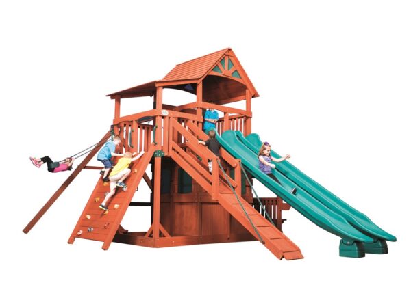 classic titan treehouse jumbo 4 swing set