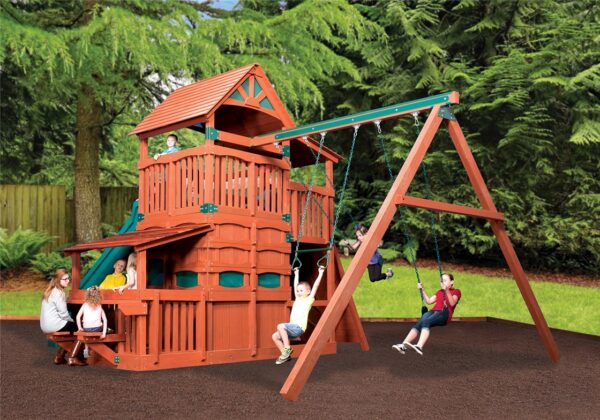 classic titan treehouse jumbo 4 swing set