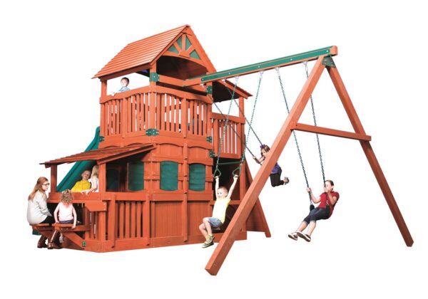 classic titan treehouse jumbo 4 swing set