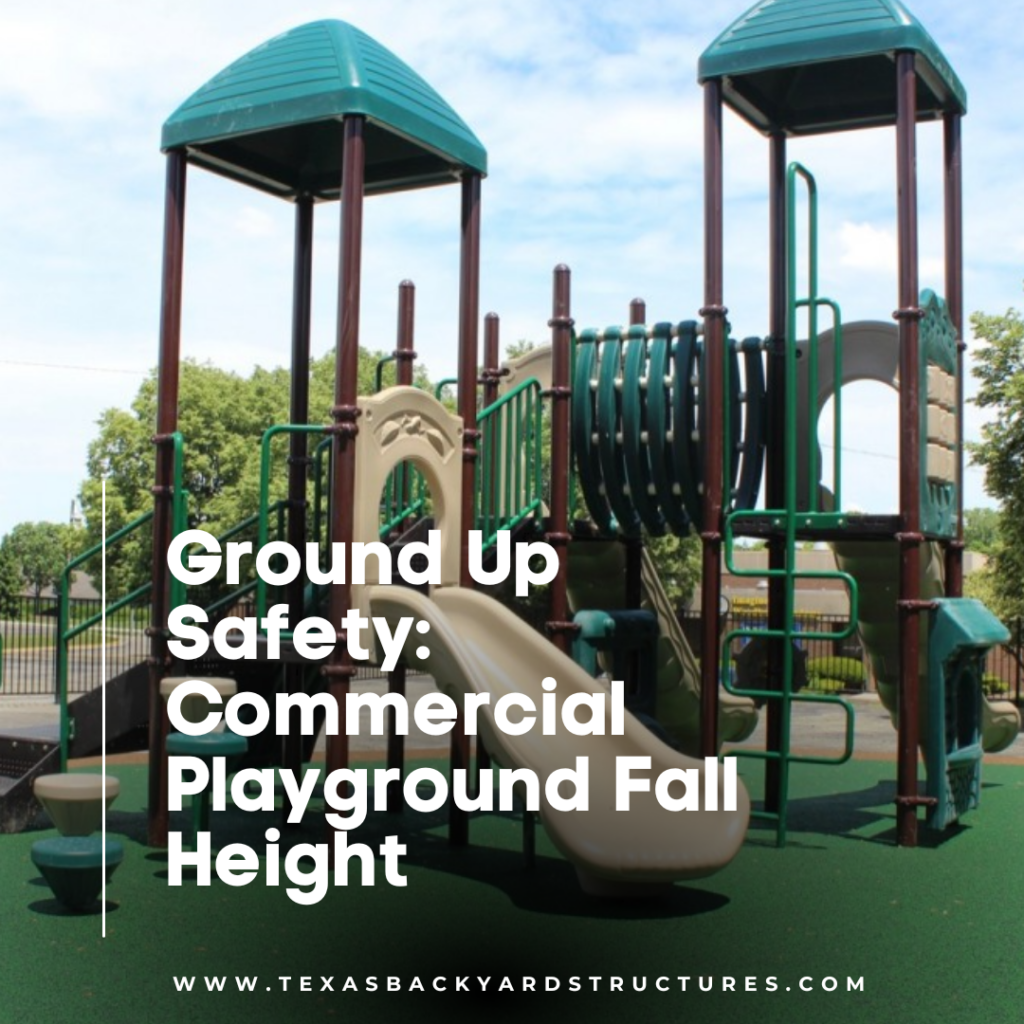 Ground covering can help accommodate for critical fall requirements on commercial playgrounds.