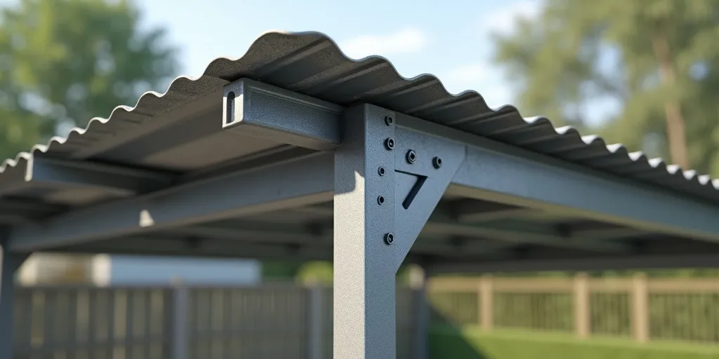 How can metal panels be attached to a carport frame?