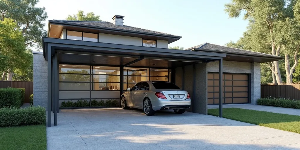 What types of doors can be added to an enclosed carport?