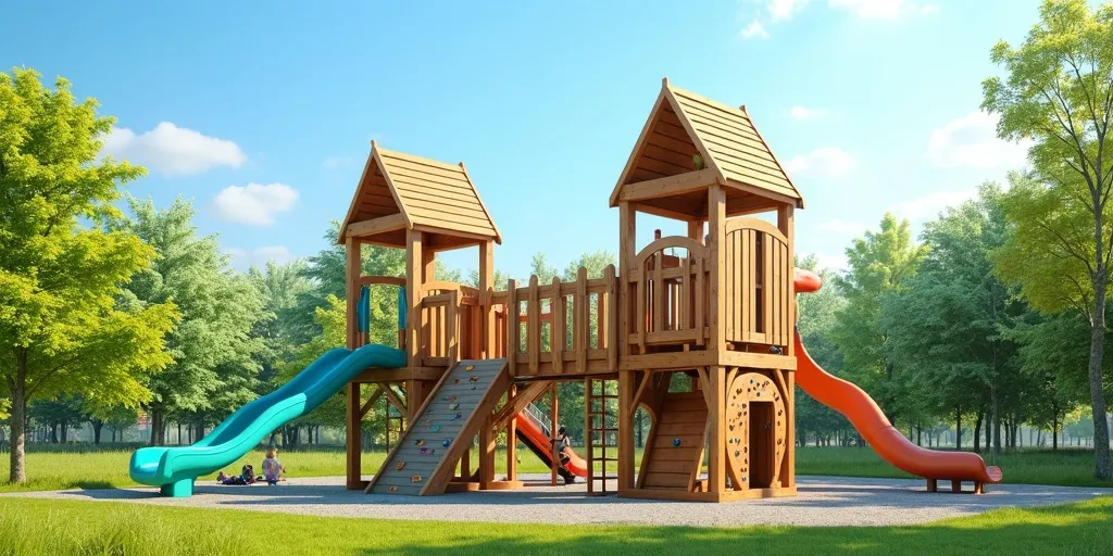 What types of play do older children engage in on playsets?