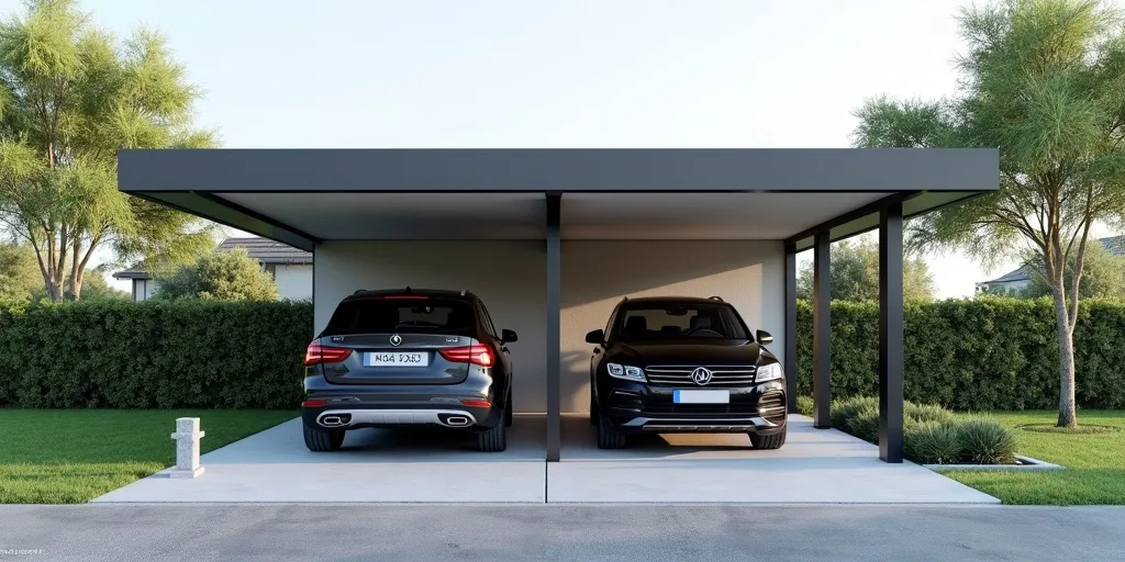 How much space is needed for two vehicles in a carport?