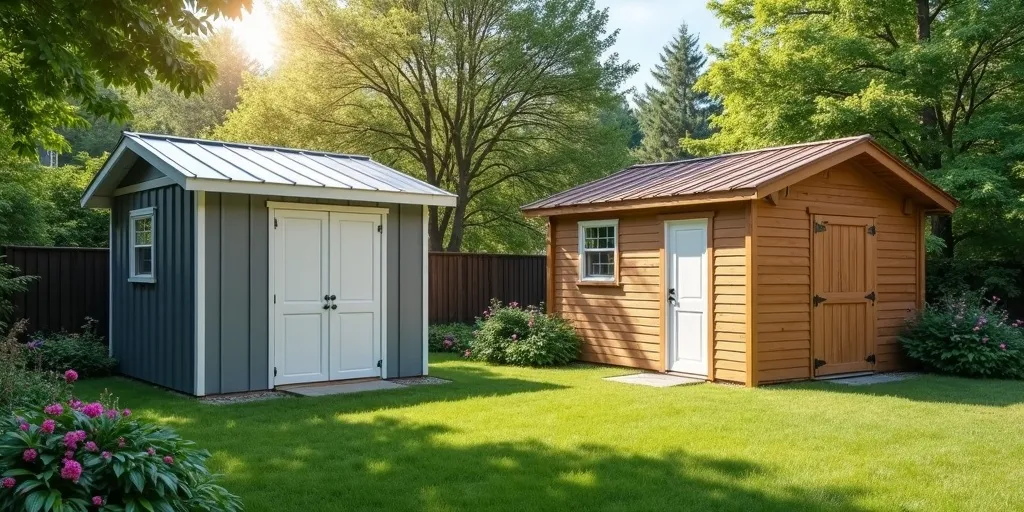 What types of sheds are durable and low-maintenance?