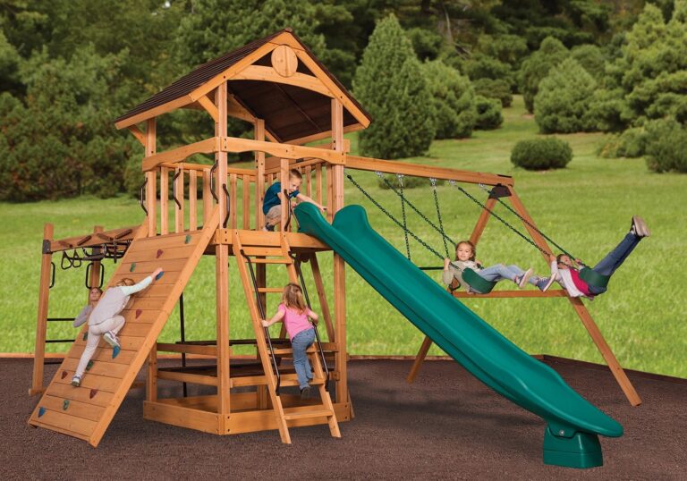Olympian Outlook XL 4 Wooden Swing Set - Texas Backyard Structure