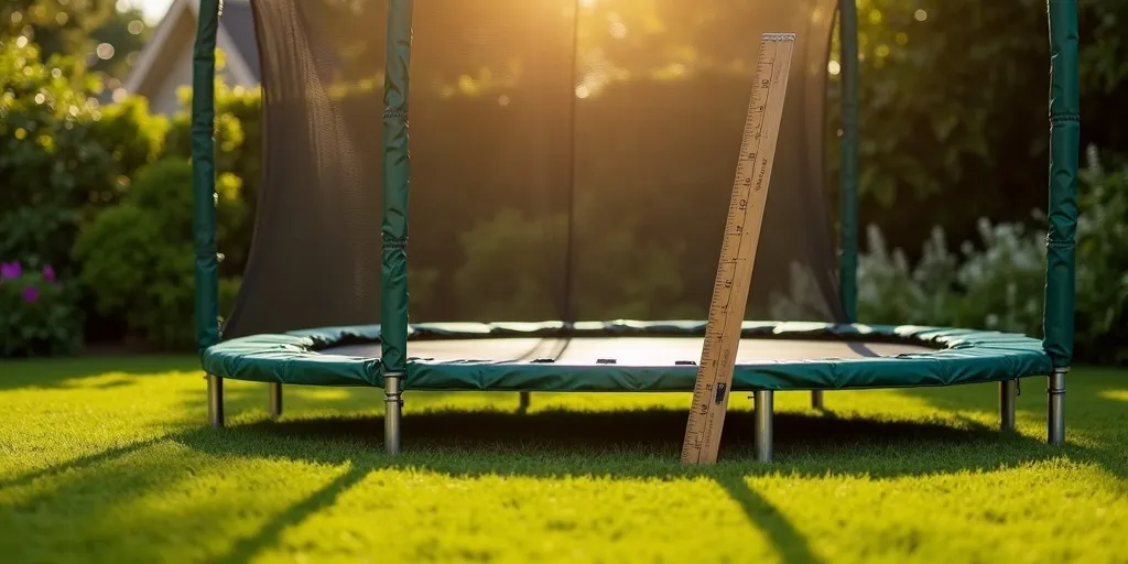 How can you determine the height of a trampoline net?