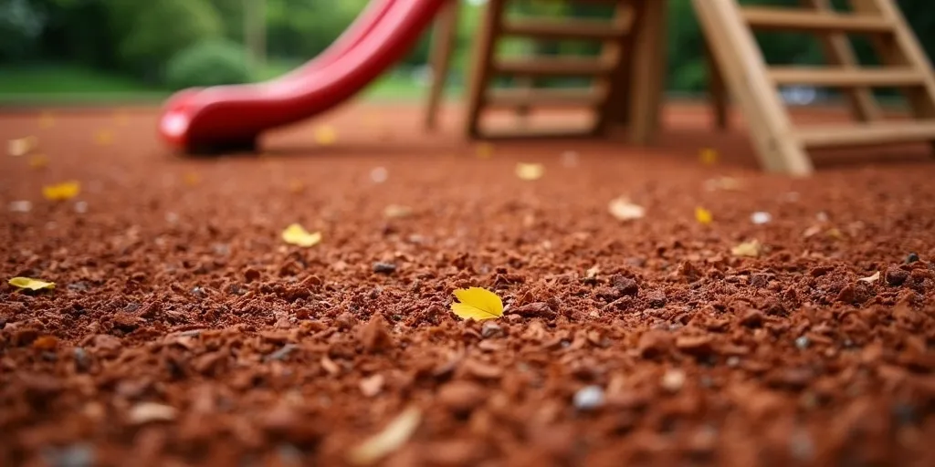 How can rubber mulch benefit a playset area?