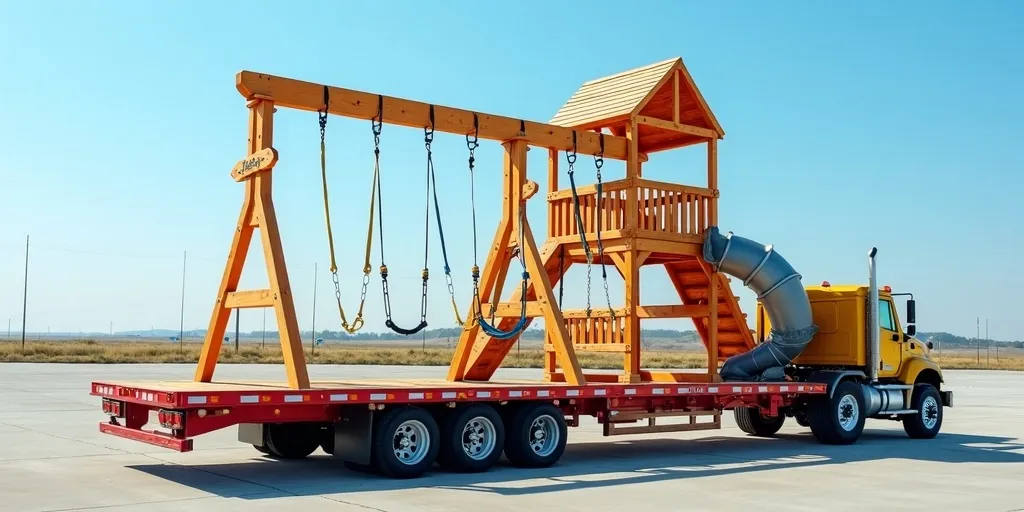 How can you secure a playset for transport?
