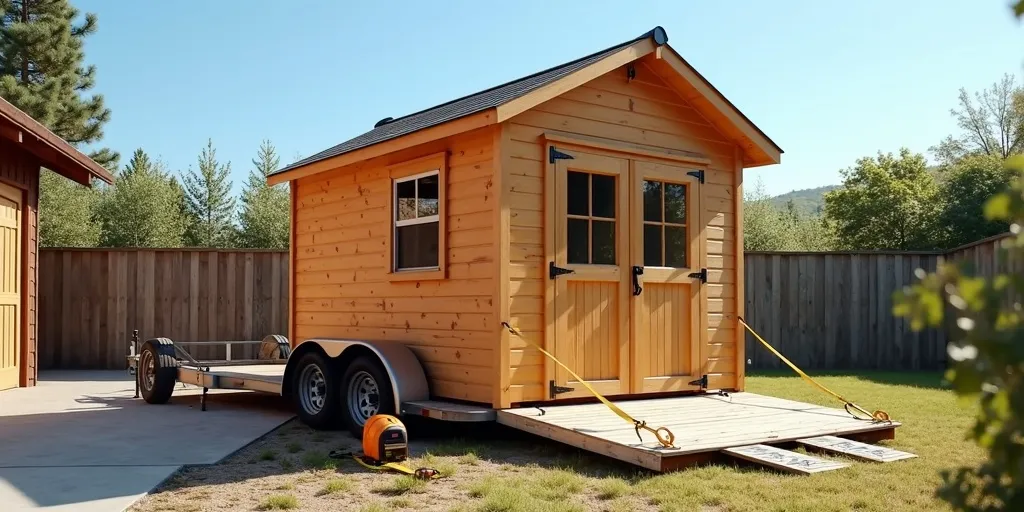 How can you ensure the shed fits on the trailer for transport?