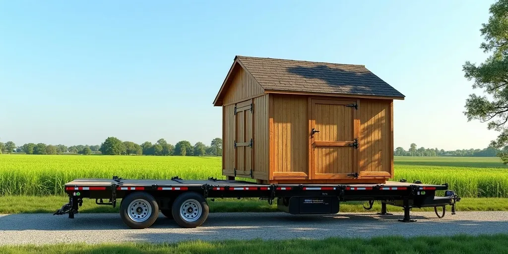 How can you prevent damage to the shed while driving to a new location?