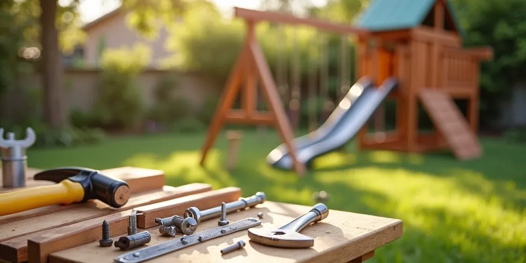 What steps should be followed when assembling a playset?