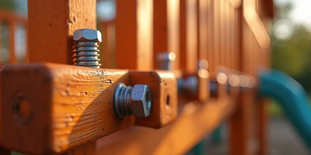 Why is it crucial to double-check connections on a playset?