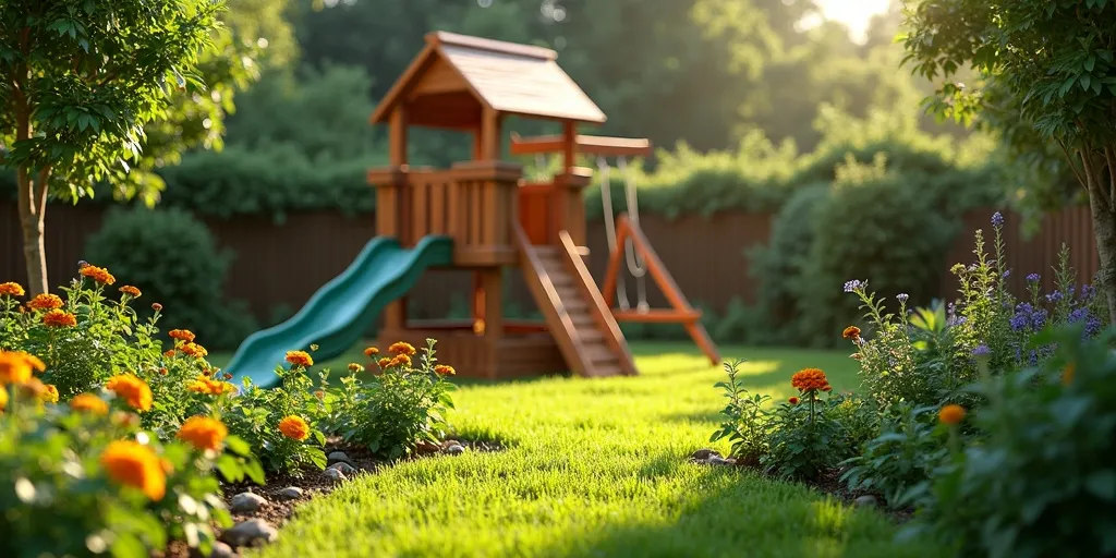 What plants can be planted around a playset to repel bees?