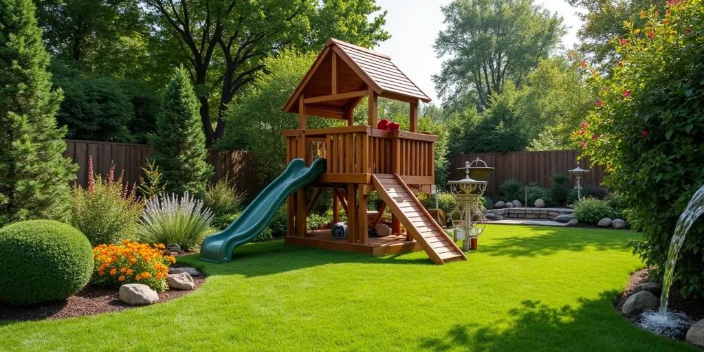 How can you maintain a bee-free environment around a playset?