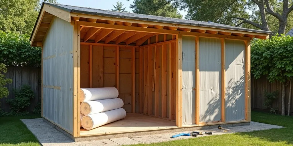 What are the steps to insulate a storage shed?