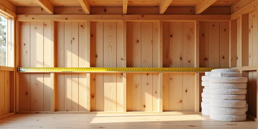 How do you measure for insulation in a shed?