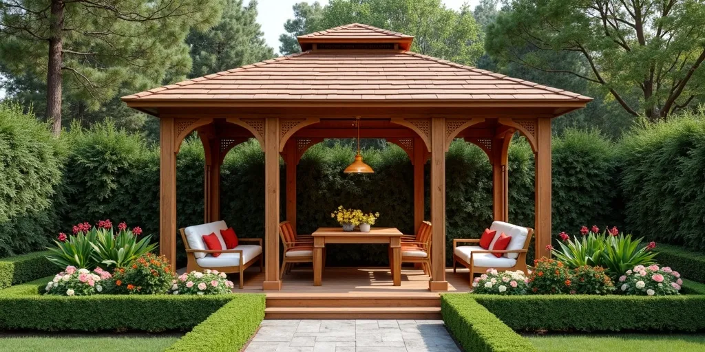 What benefits does a gazebo offer for hosting gatherings?