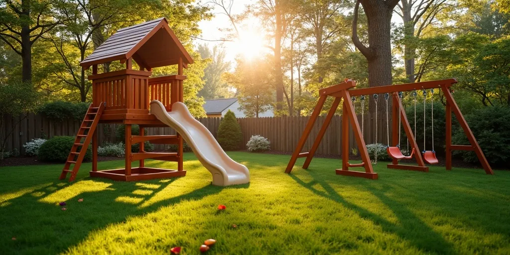 What factors should be considered when choosing a backyard playset as a holiday gift?