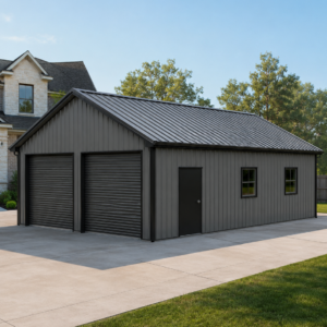 Metal Garage - Vertical Roof