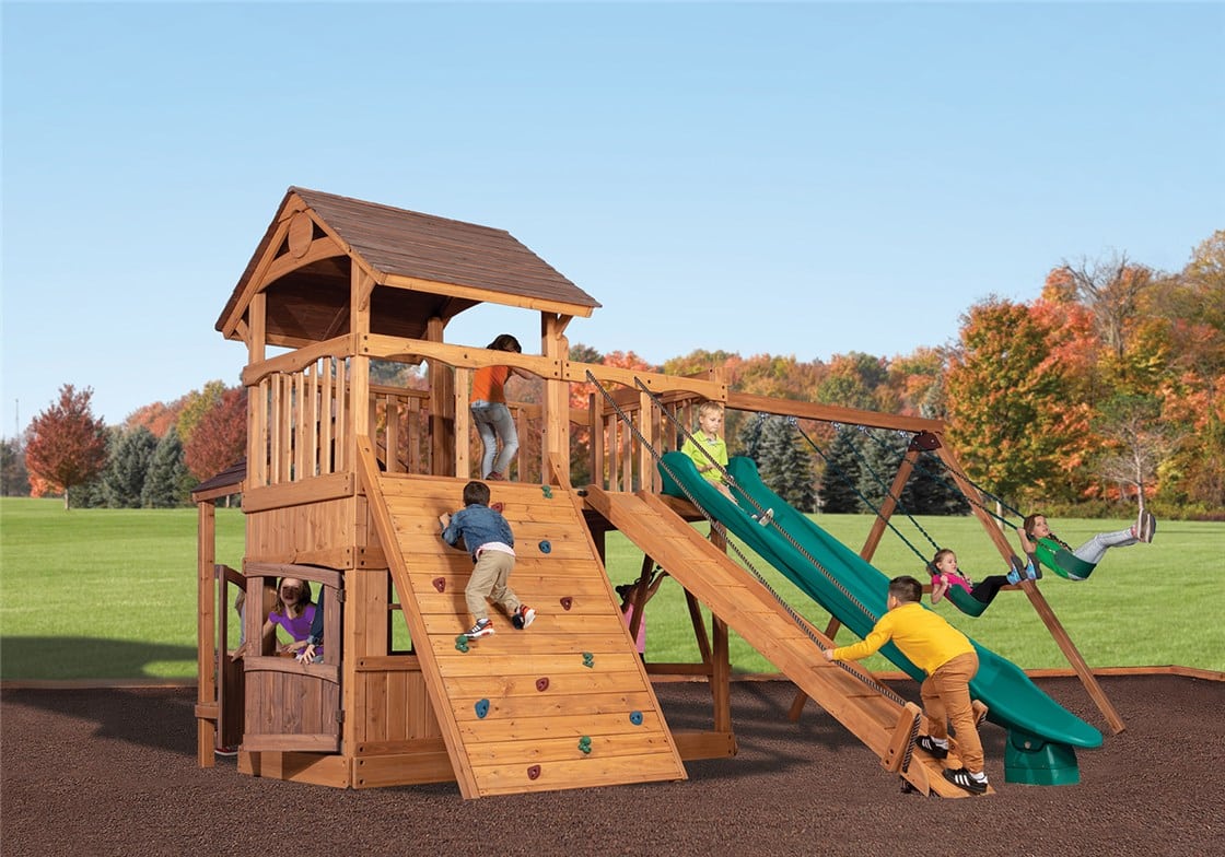 Olympian Outlook XL 2 Wooden Swing Set