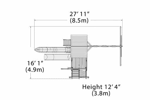 Olympian Outlook XL 3 Wooden Swing Set - Image 2