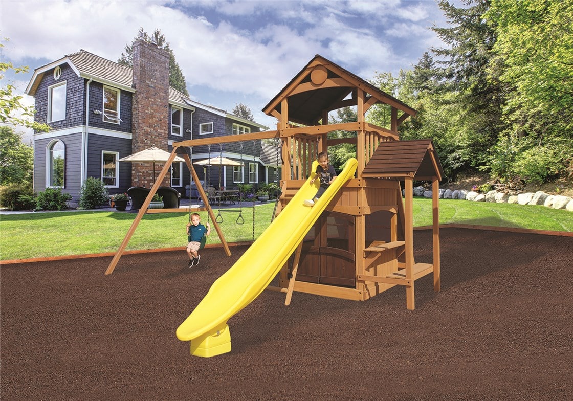 Olympian Outlook XL 2B Wooden Swing Set